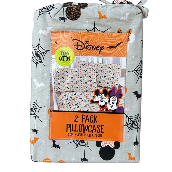 Disney 2 Pack Pillowcases Set of 2 NWT Mickey Mouse Nightmare Before Christmas - Picture 2 of 5
